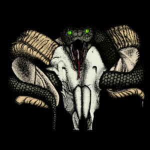 Goat Skull & Snake (Coloured) - AS Colour Mens Staple V Neck Tee Design