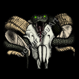 Goat Skull & Snake (Coloured) - AS Colour Mens Staple T shirt Design