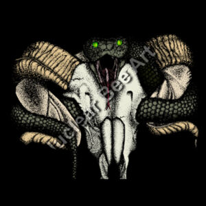 Goat Skull & Snake (Coloured) - AS Colour Womens Crop Crew Design