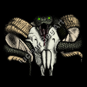 Goat Skull & Snake (Coloured) - AS Colour Mens Supply Hood Design