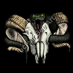 Goat Skull & Snake (Coloured) - AS Colour Womens Dice Longsleeve Tee Design