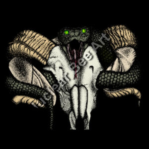 Goat Skull & Snake (Coloured) - AS Colour Womens Relax Hood Design