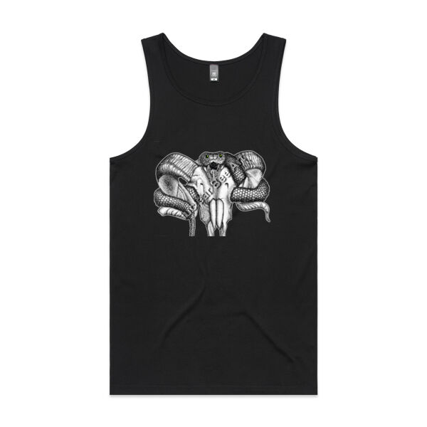 Goat Skull & Snake - AS Colour Mens Lowdown Singlet Thumbnail