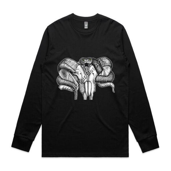 Goat Skull & Snake - AS Colour Mens Staple Longsleeve Tee Thumbnail