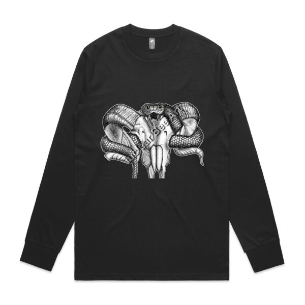 Goat Skull & Snake - AS Colour Mens Classic Long Sleeved Tee Thumbnail