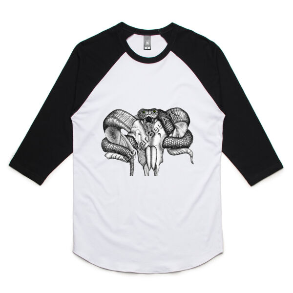 Goat Skull & Snake - AS Colour Mens Raglan Tee Thumbnail