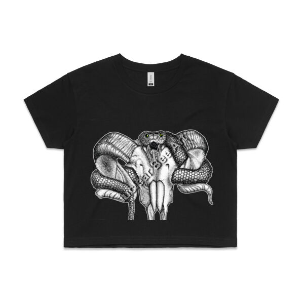 Goat Skull & Snake - AS Colour Womens Crop Tee Thumbnail