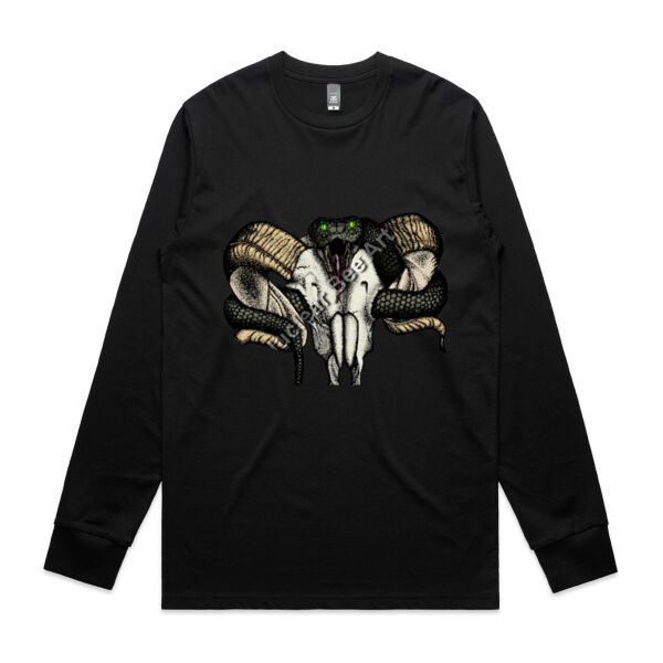 Goat Skull & Snake (Coloured) - AS Colour Mens Staple Longsleeve Tee Thumbnail