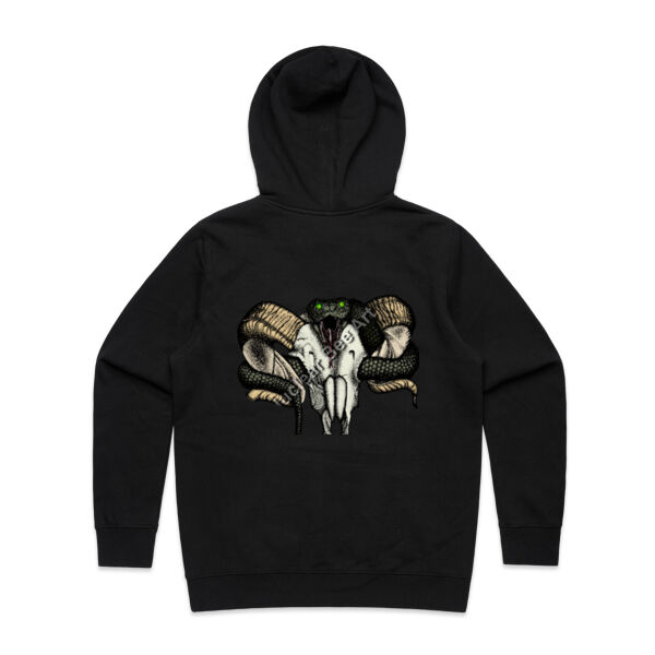 Goat Skull & Snake (Coloured) - AS Colour Womens Stencil Hood Thumbnail
