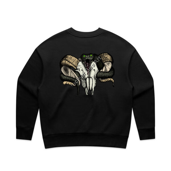 Goat Skull & Snake (Coloured) - AS Colour Women's Relax Crew Thumbnail