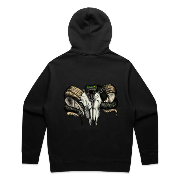 Goat Skull & Snake (Coloured) - AS Colour Mens Relax Hood Thumbnail