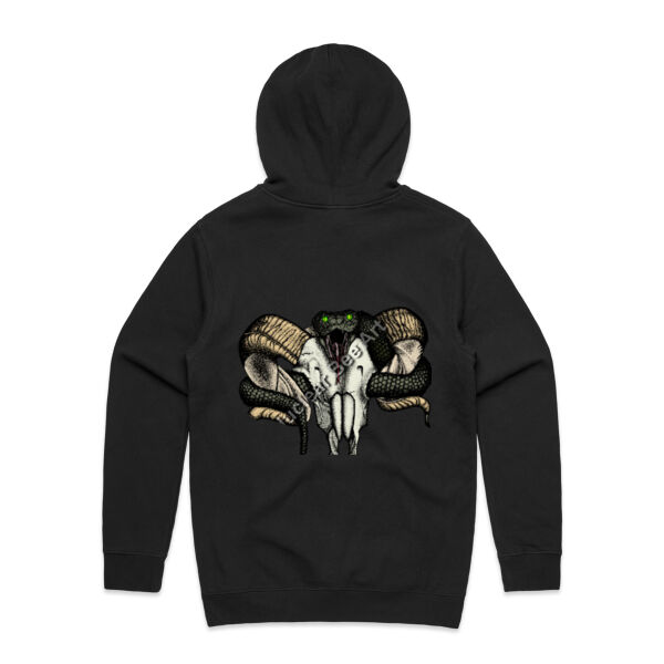 Goat Skull & Snake (Coloured) - AS Colour Mens Stencil Hoodie Thumbnail