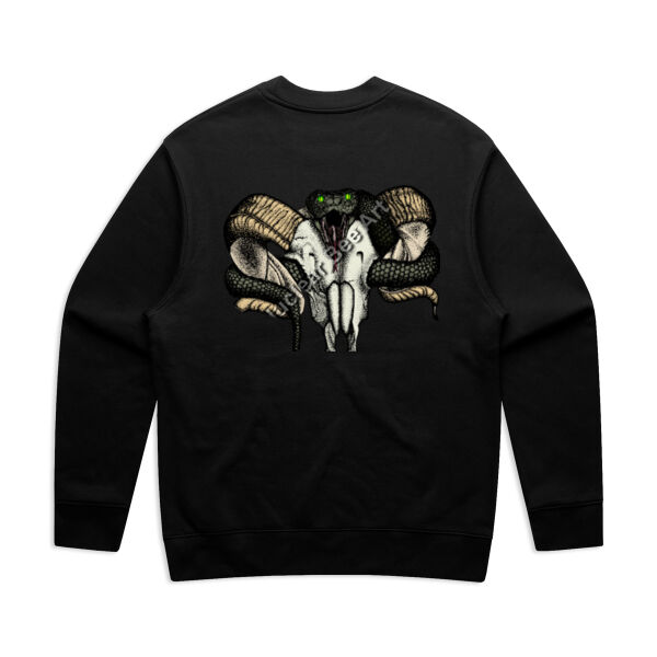 Goat Skull & Snake (Coloured) - AS Colour Mens Relax Crew Thumbnail